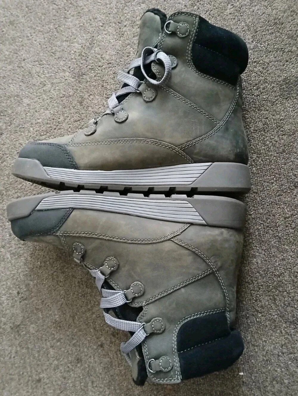Kodiak Olive Gray Hiking Boots with Gray Laces Size 7.5